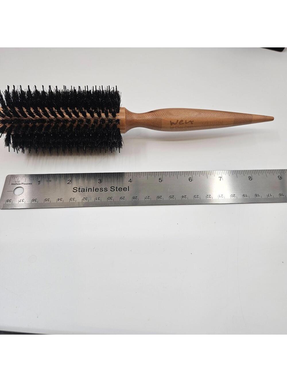 Chaz Dean Wen Medium Round Brush-Wooden Handle Boar & Nylon Bristles NWOT